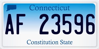 CT license plate AF23596