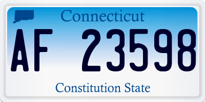 CT license plate AF23598