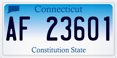CT license plate AF23601