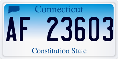 CT license plate AF23603