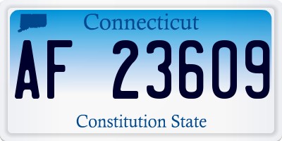 CT license plate AF23609