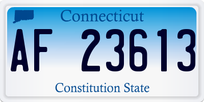 CT license plate AF23613
