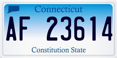 CT license plate AF23614