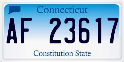 CT license plate AF23617