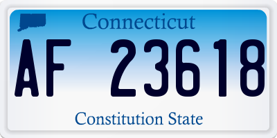 CT license plate AF23618