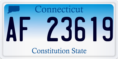 CT license plate AF23619