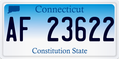 CT license plate AF23622