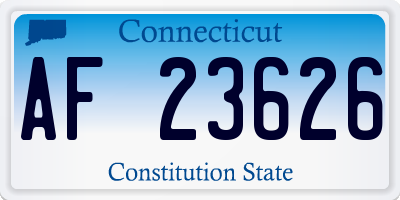 CT license plate AF23626