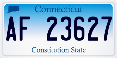 CT license plate AF23627