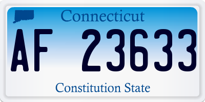 CT license plate AF23633