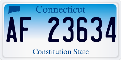 CT license plate AF23634