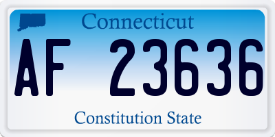 CT license plate AF23636