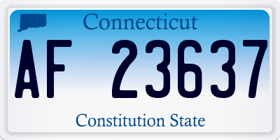 CT license plate AF23637