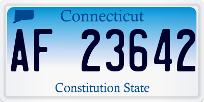 CT license plate AF23642