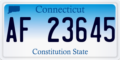 CT license plate AF23645