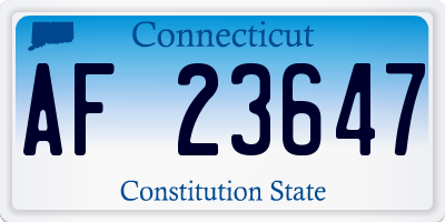 CT license plate AF23647