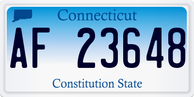 CT license plate AF23648