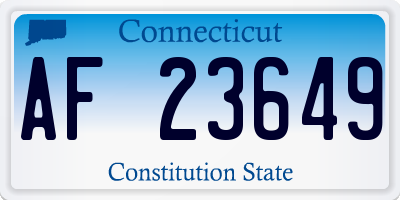 CT license plate AF23649