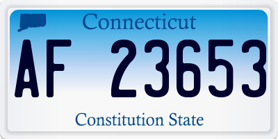 CT license plate AF23653