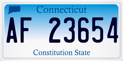 CT license plate AF23654