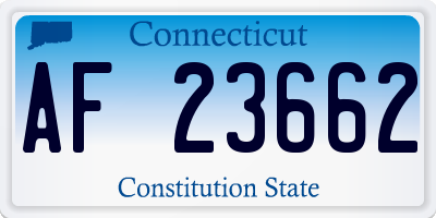 CT license plate AF23662