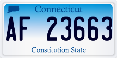 CT license plate AF23663