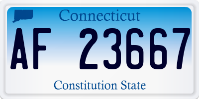 CT license plate AF23667