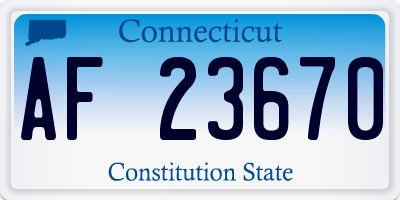 CT license plate AF23670