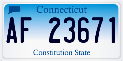 CT license plate AF23671