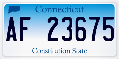CT license plate AF23675