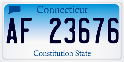 CT license plate AF23676