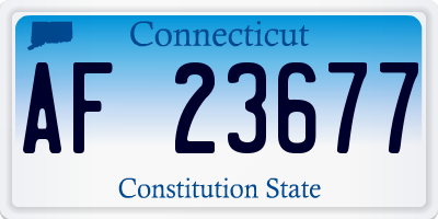 CT license plate AF23677