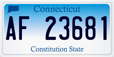 CT license plate AF23681