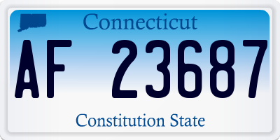CT license plate AF23687