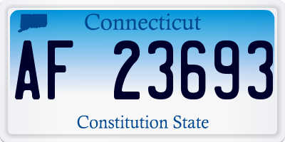 CT license plate AF23693
