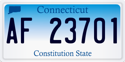 CT license plate AF23701