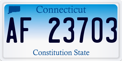 CT license plate AF23703