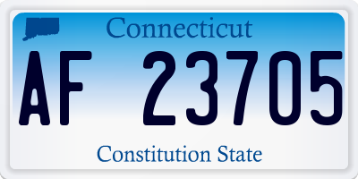CT license plate AF23705