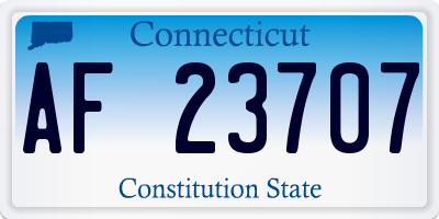 CT license plate AF23707