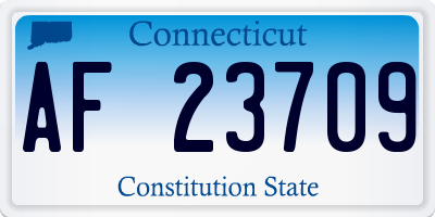 CT license plate AF23709