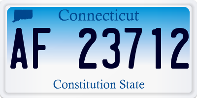 CT license plate AF23712