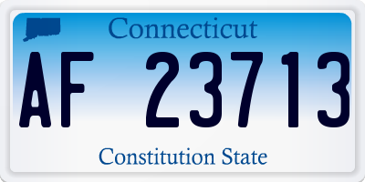 CT license plate AF23713
