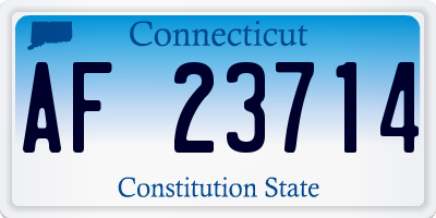 CT license plate AF23714