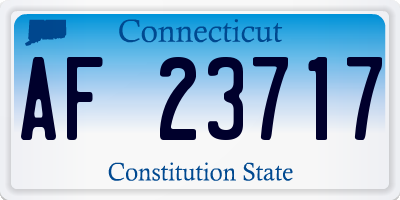 CT license plate AF23717