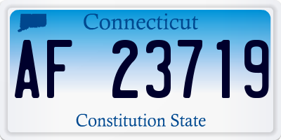 CT license plate AF23719