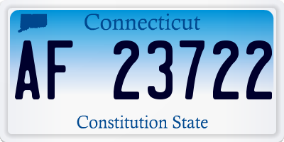 CT license plate AF23722