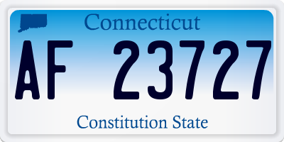 CT license plate AF23727