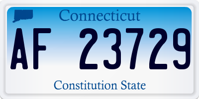 CT license plate AF23729
