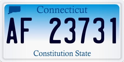 CT license plate AF23731