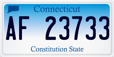 CT license plate AF23733
